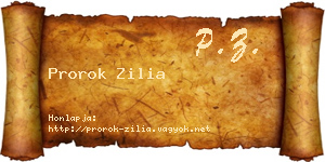 Prorok Zilia névjegykártya